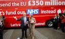 Boris in front of bus with lie about £350million